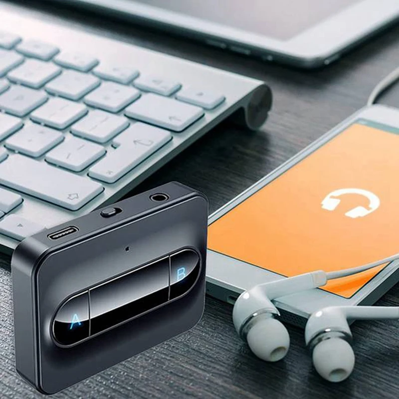 Bluetooth 5 0 аудио передатчик 3 мм AUX разъем USB ключ музыка портативный беспроводной