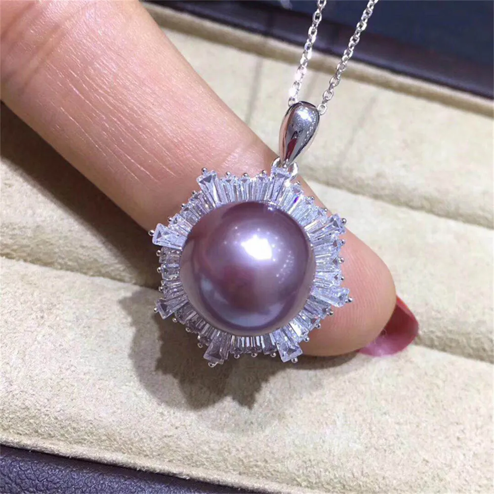

DIY Pearl Accessories S925 Sterling Silver Pearl Pendant Empty Holder Fashion Pendant Holder with 10-11mm Beads