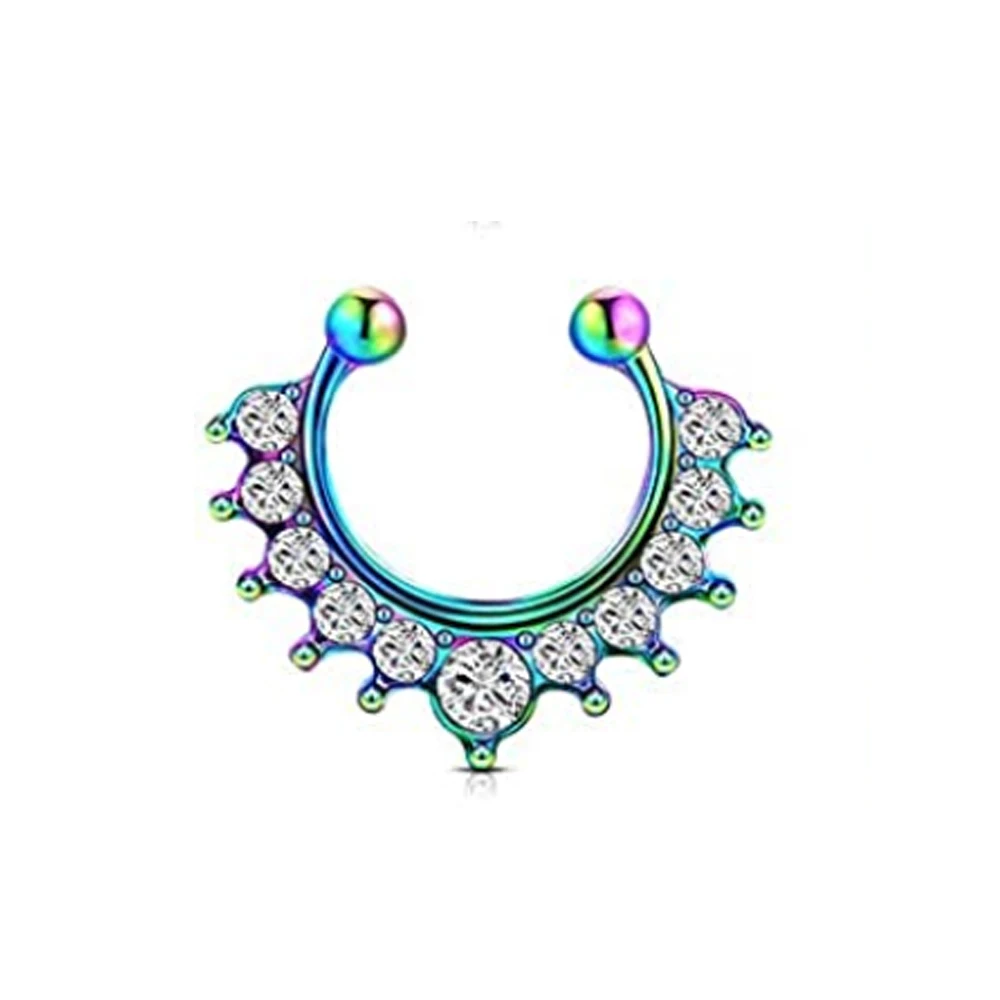 Искусственная перегородка Имитация пирсинга для носа кольца из нержавеющей