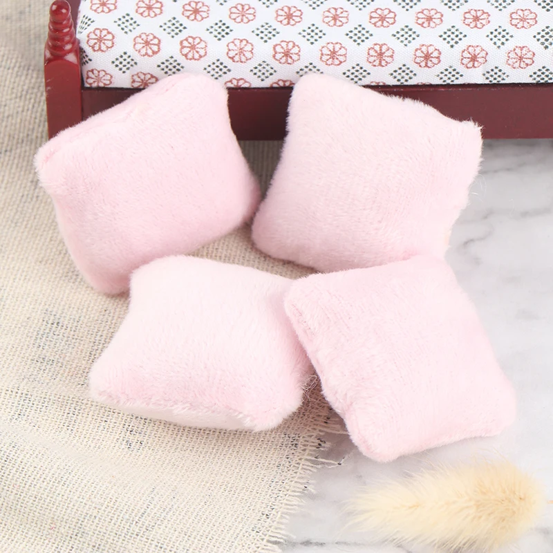 

4Pcs 1/12 Dollhouse Miniature Pillow Cushions For Sofa Couch Bed Furniture Toy