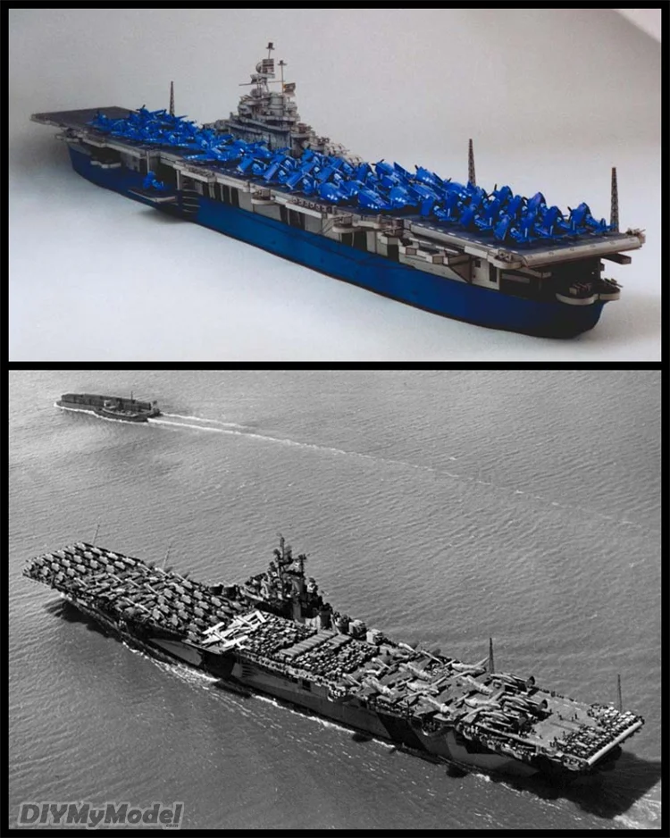 

DIYMyModeI 1:400 Scale USS Intrepid (CV-11) Aircraft Carrier Handcraft Paper Model Kit Handmade Toy Puzzles