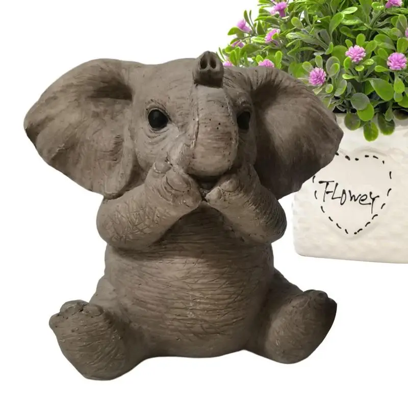 

Искусственные фигурки, домашний декор, милый слон, скульптура, счастливый фэн-шуй, коллекция орнаментов, статуэтка слона из смолы