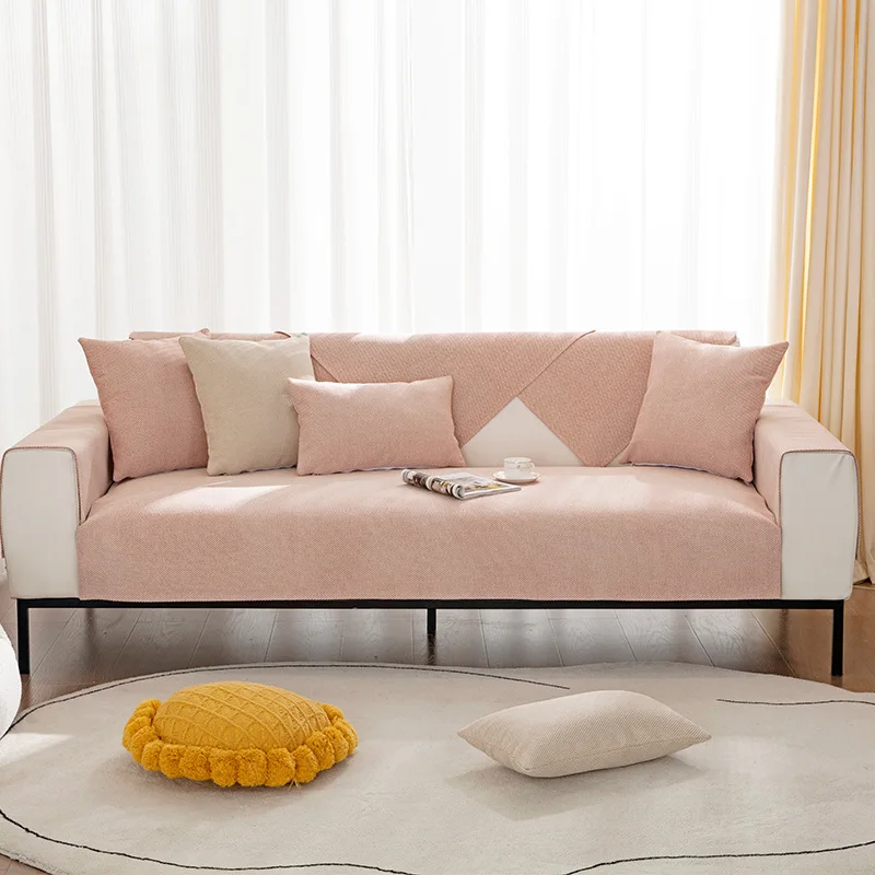 

Cotton and Linen Sofa Cover Non-Slip Four Seasons Available Living Room Sofa Backrest Furniture Protection Dust-Proof Full Cover