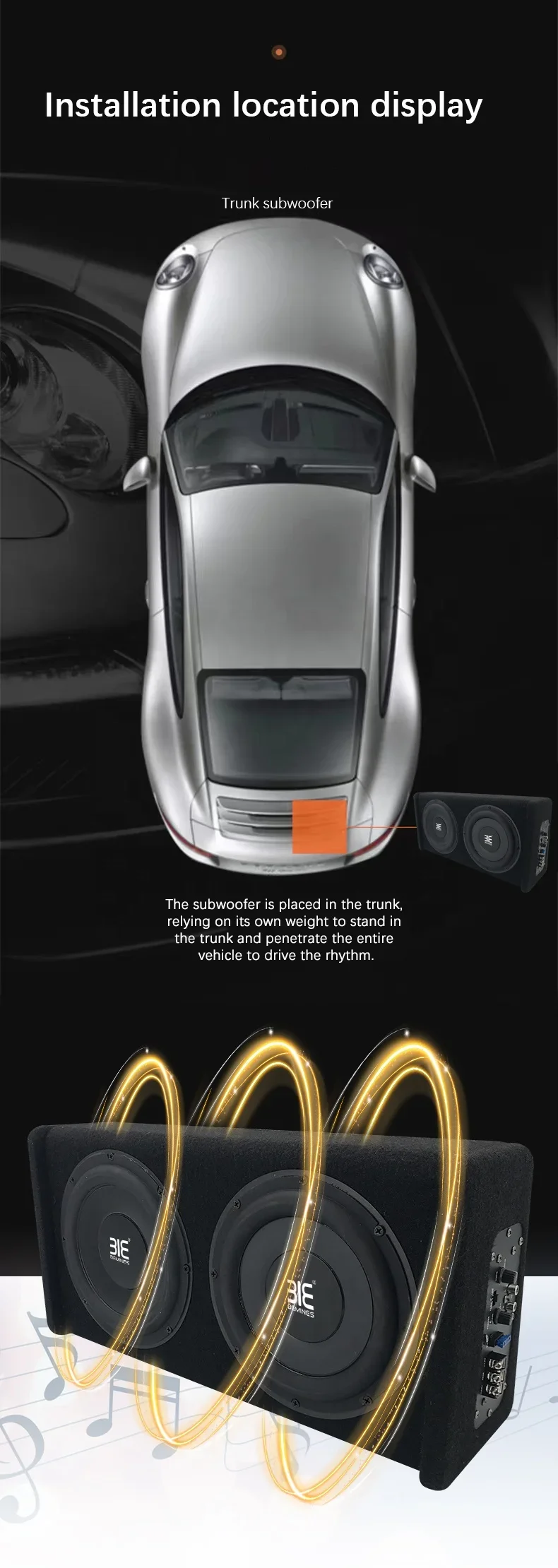 QMF-TC-0802 8-дюймовый новый стиль супер бас автомобильный аудио сабвуфер 12 В