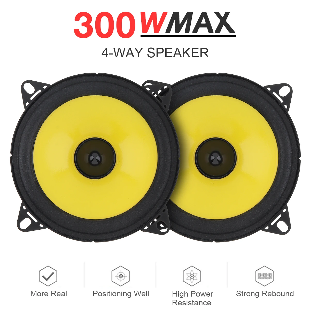 

2pcs 4 Inch 300W Car Audio Speaker Universal Heavy Mid-bass Ultra-thin Modified Speaker Non-destructive Installation