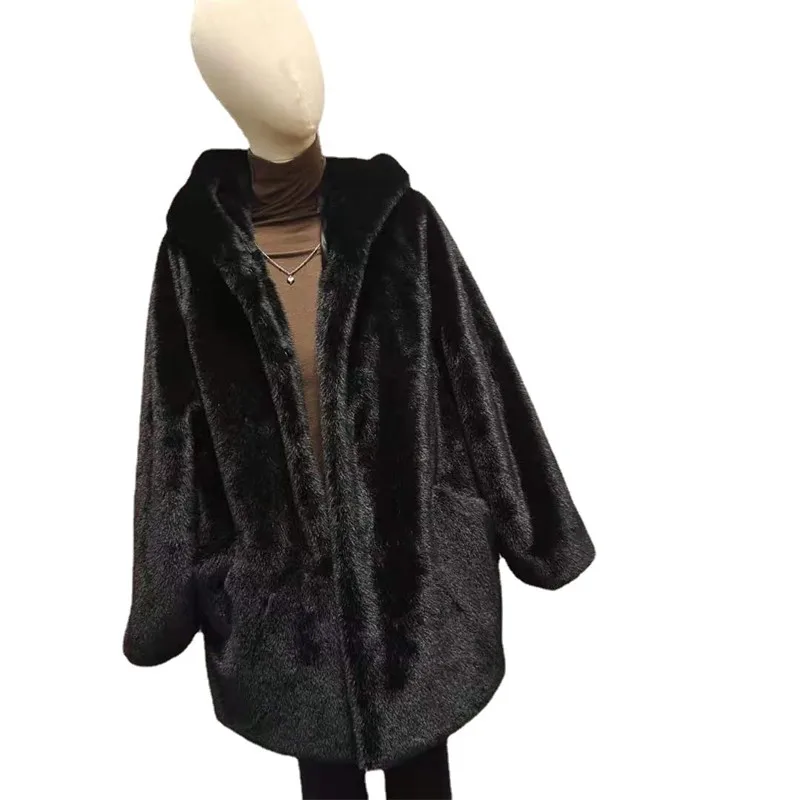 Высококачественное пальто из искусственного меха норки женская новая средней