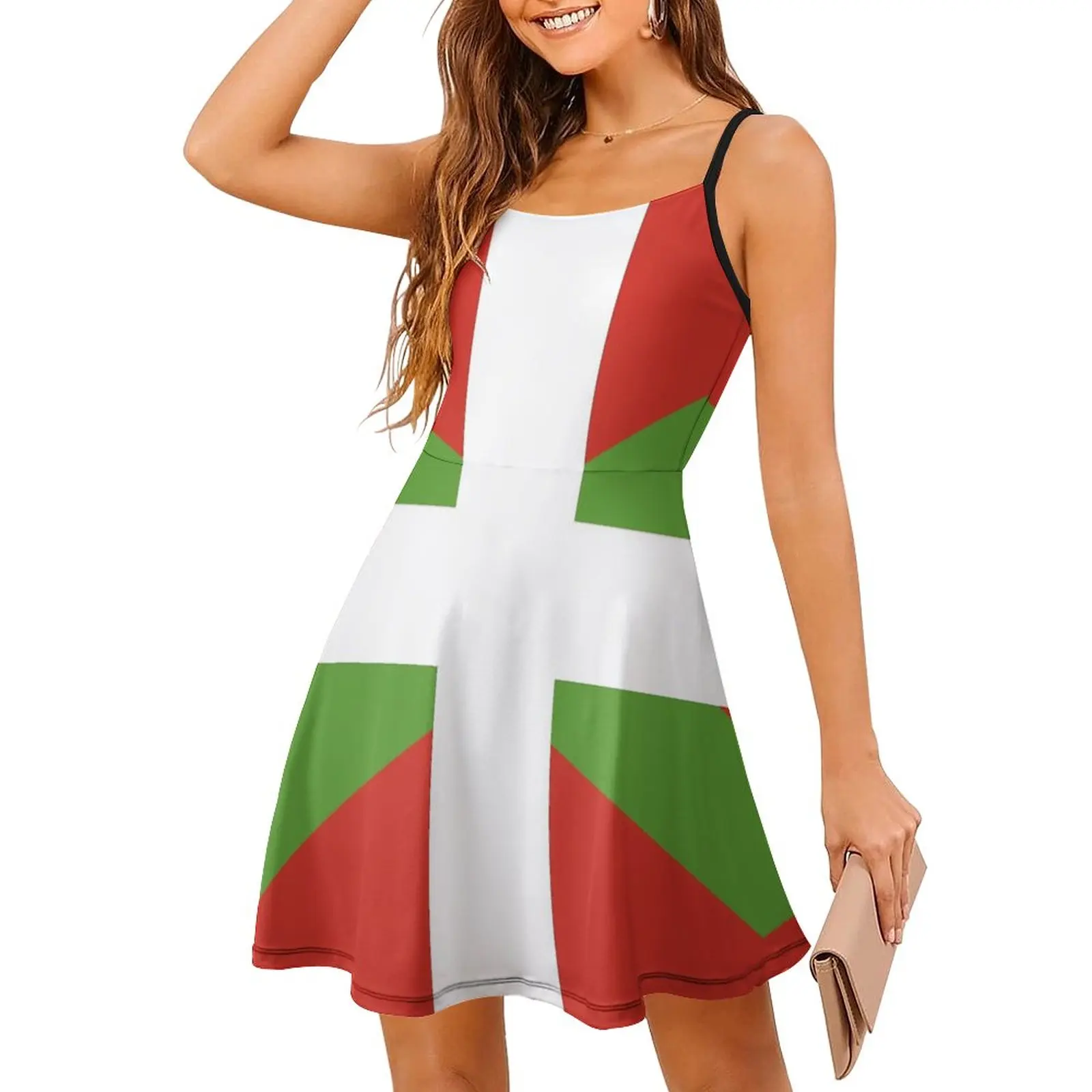 

Exotic Woman's Dress The Dress Basque Country Flag Gift Women's Sling Dress Hot Sale Parties Humor Graphic