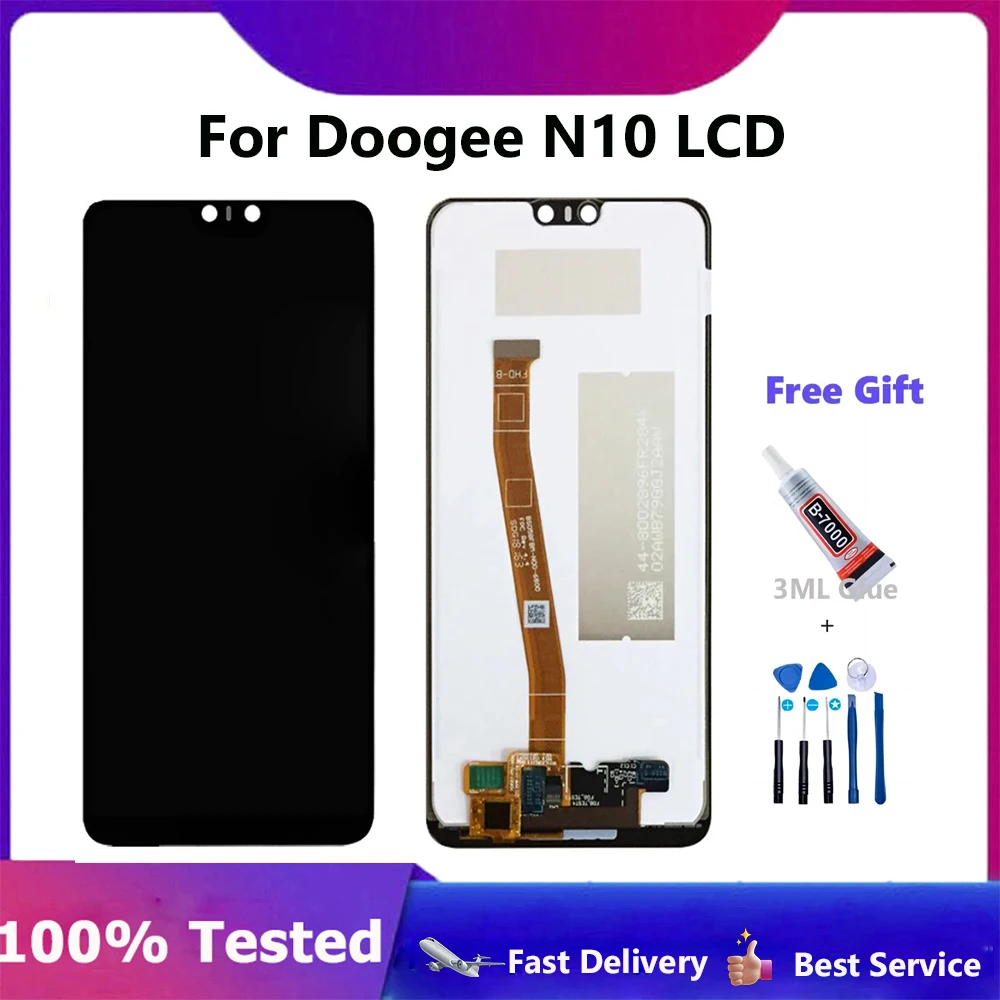 100% Протестировано Высокое качество Для DOOGEE N10 ЖК-дисплей + кодирующий преобразователь сенсорного экрана в сборе LCD + сенсорный дигитайзер для замены N10