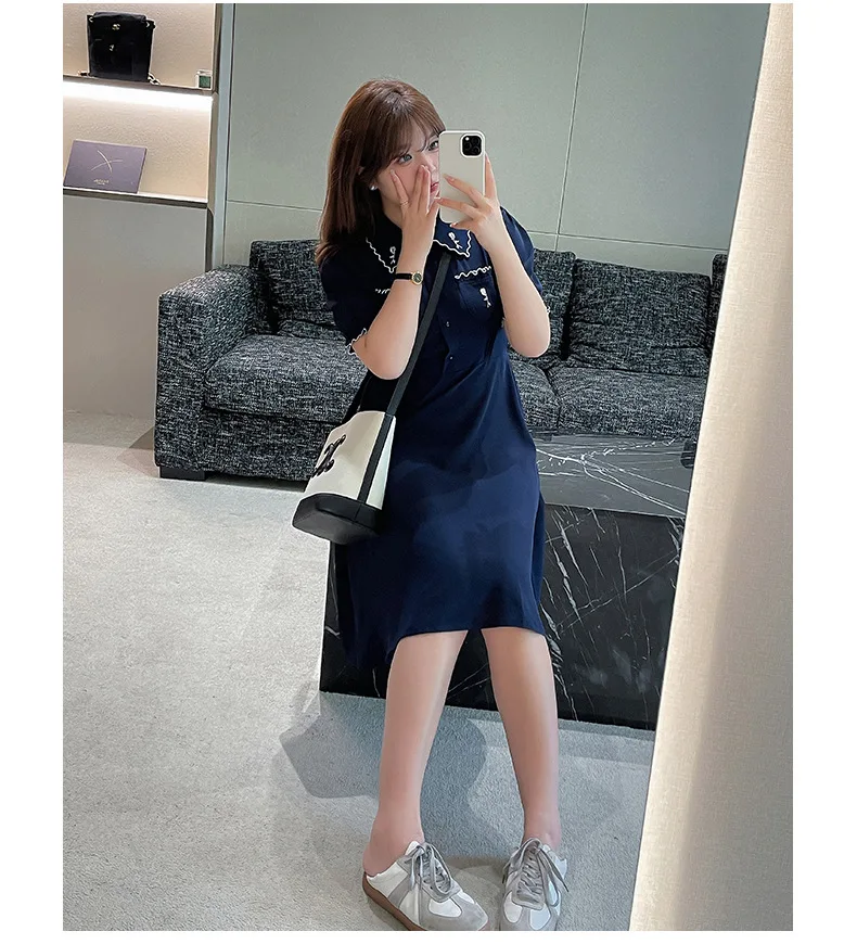 

Женское платье большого размера, модель 2023 года, на весну и лето, с вышивкой дыхательного тока, с эффектом талии