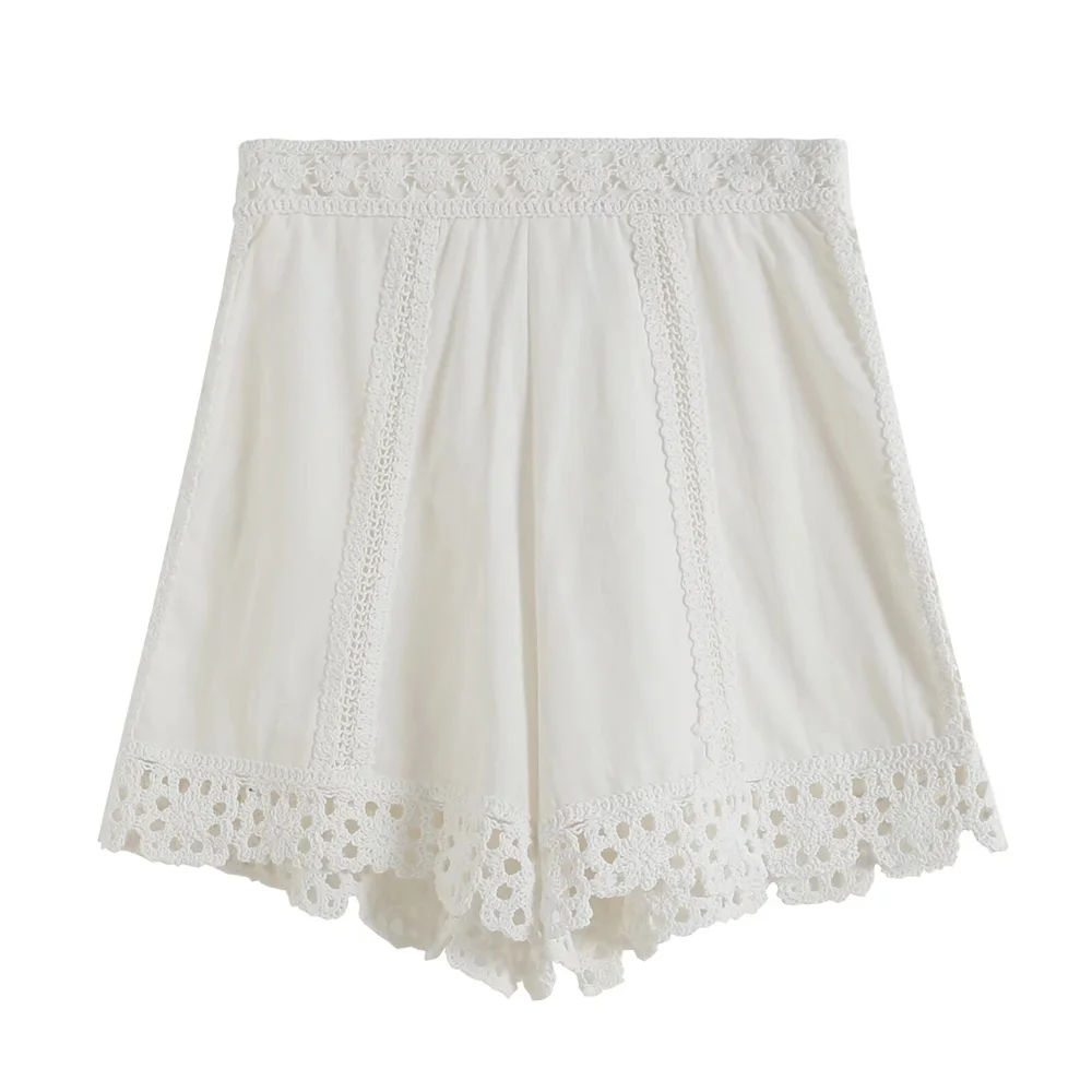 Летняя Новинка 2024 женский модный универсальный Повседневный кружевной