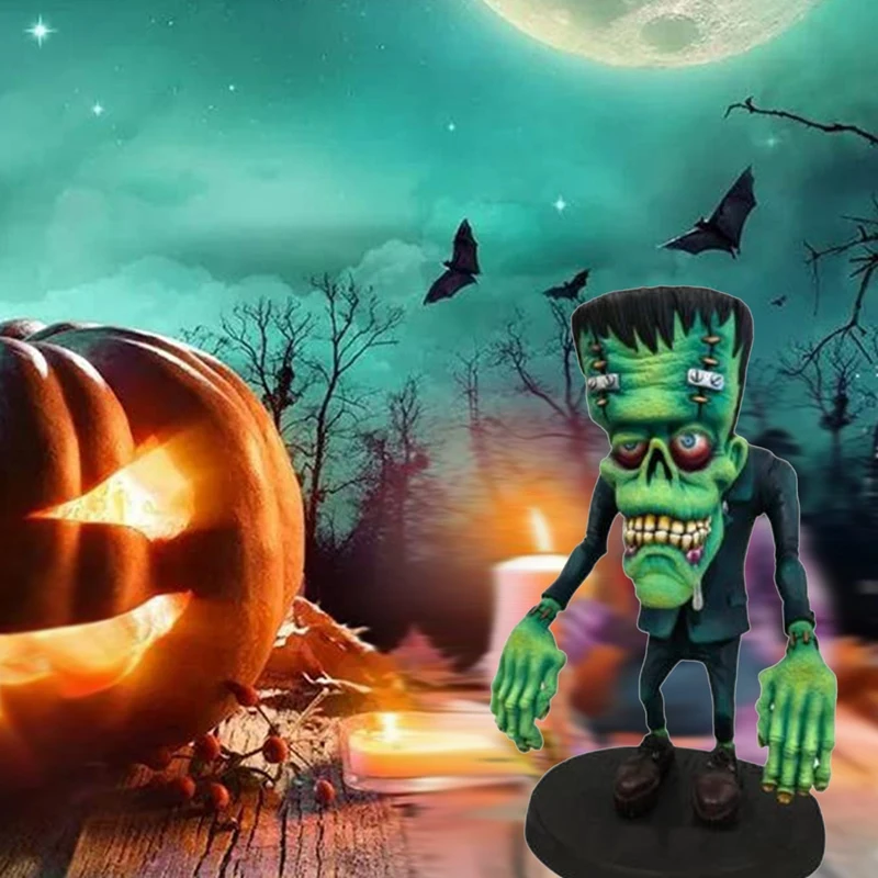 

Halloween Resin Angry Big Mouth Eccentric Statue Ornament Figurines Resin Horror Grimace Garden Party Decoration