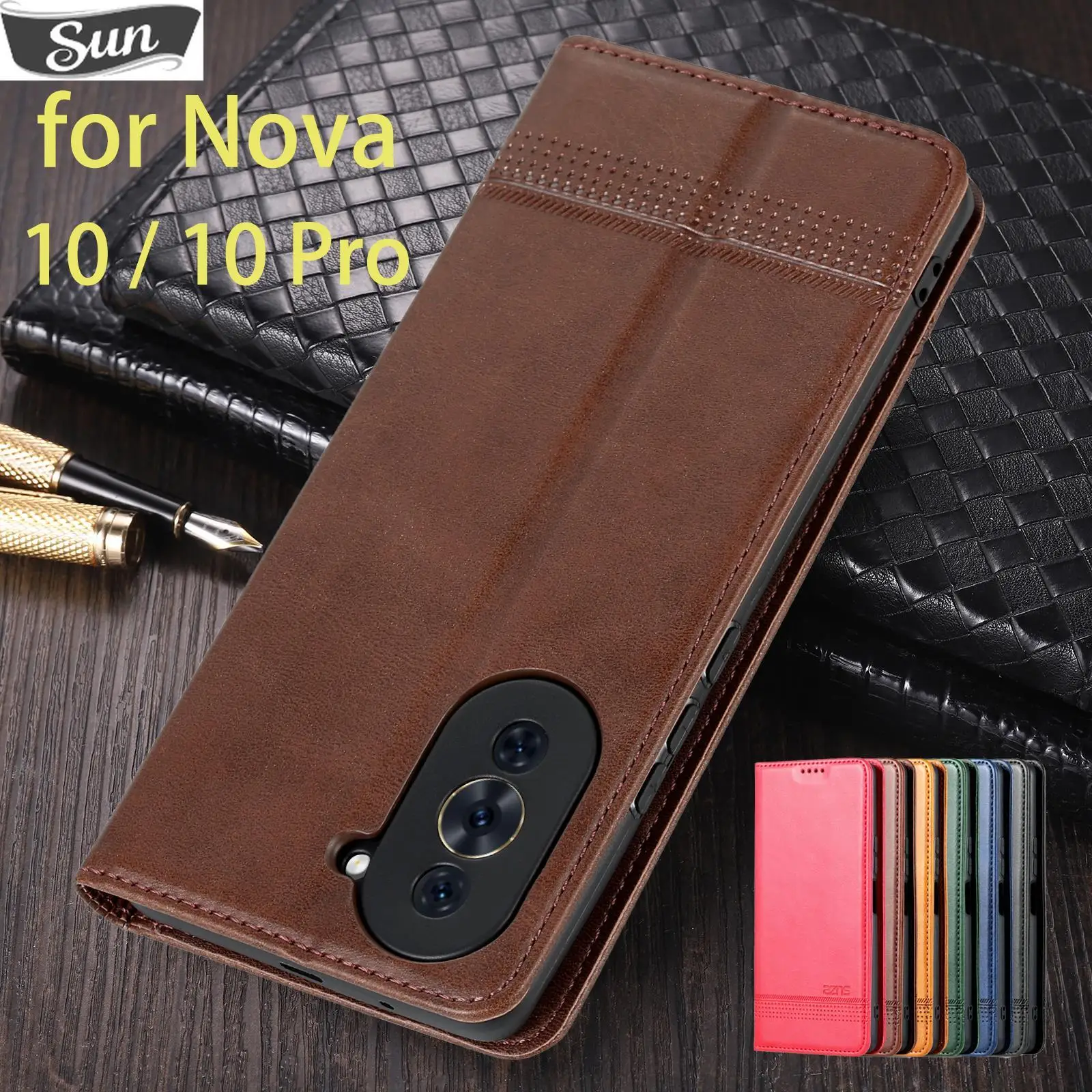 

Deluxe Magnetic Adsorption Leather Case for Huawei Nova 10 / Nova 10 Pro Flip Cover Protective Fitted Case Fundas Coque