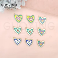 10pcs alloy charm cartoon heart pendant earrings diy keychain pendant earrings jewelry accessories enamel charms charm dangles