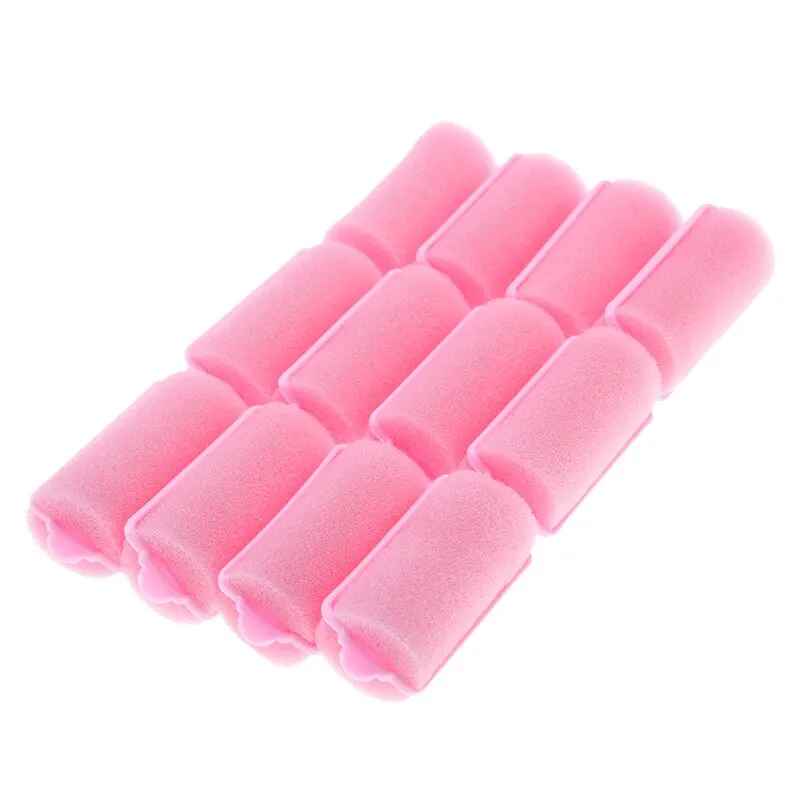 

12pcs/Set Salon Barber DIY Curls Hairdressing Tool Kit DIY Home Pink Soft Sponge Foam Cushion Hair Rollers Curlers New style
