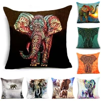 4545cm boho elephant print cushion cover indian style animal linen home decor pillowcase sofa pillowcase 2022