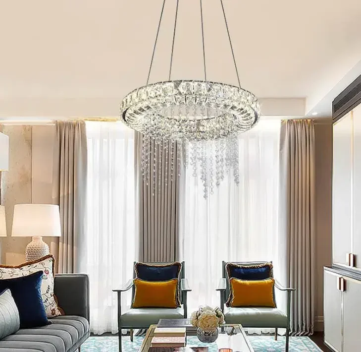 Светодиодные люстры с регулируемой яркостью современное хрустальное умное