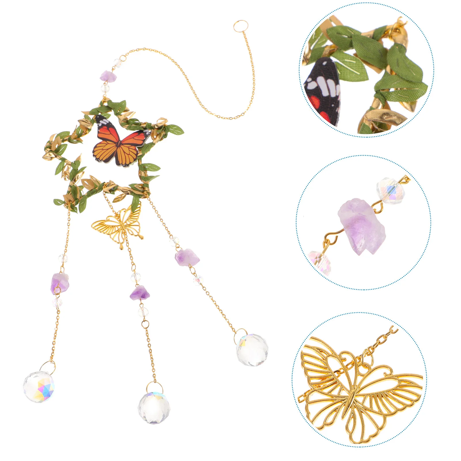 

Хрустальная подвеска в виде бабочки в помещении, подвесная стеклянная люстра в форме Ловца солнца, листья, украшение для дома, Декор для дома