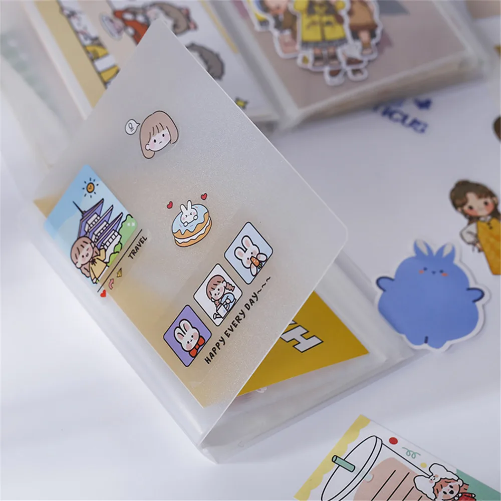 

40sheets Portable Transparent Folder Pocket A6 Storage Book Sticker Card File Folder Large Capacity Storage School Stationery