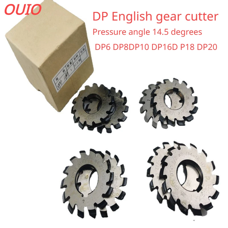 

OUIO 1PCS Gear Milling Cutter inch HSS Gear Cutting Tools Pressure Angle 14.5 Degrees DP8 DP16D P18 DP20 1-8