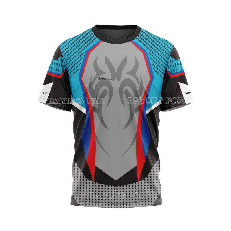 

Летняя футболка для BMW Motorrad, уличные гоночные футболки для супербайка, мотоцикла, спорта, путешествий, Мужская быстросохнущая дышащая футбо...