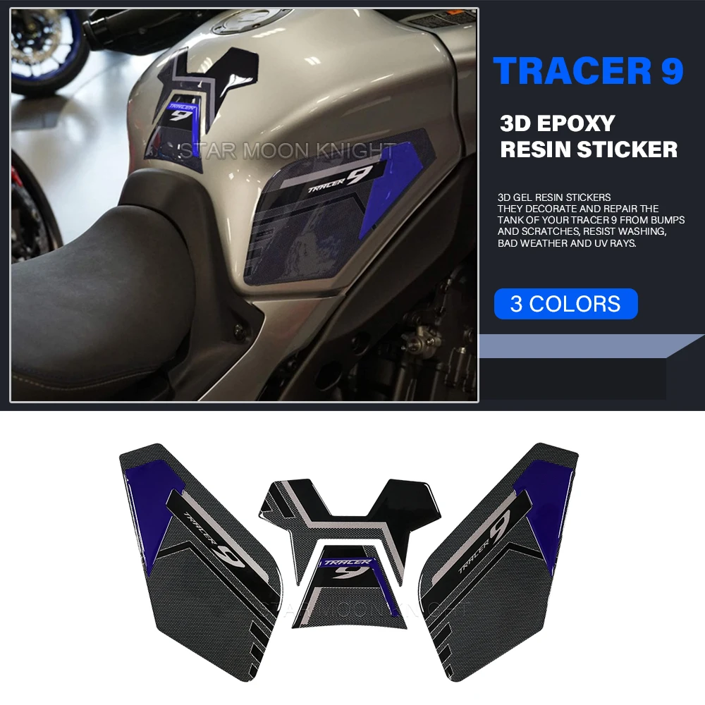 

3D Epoxy Resin Motorcycle Tank Pad For Yamaha Tracer 9 GT 9GT Tracer9 2021 - Accessories PVC Side Fuel Tank Vinyl Decal Sticker