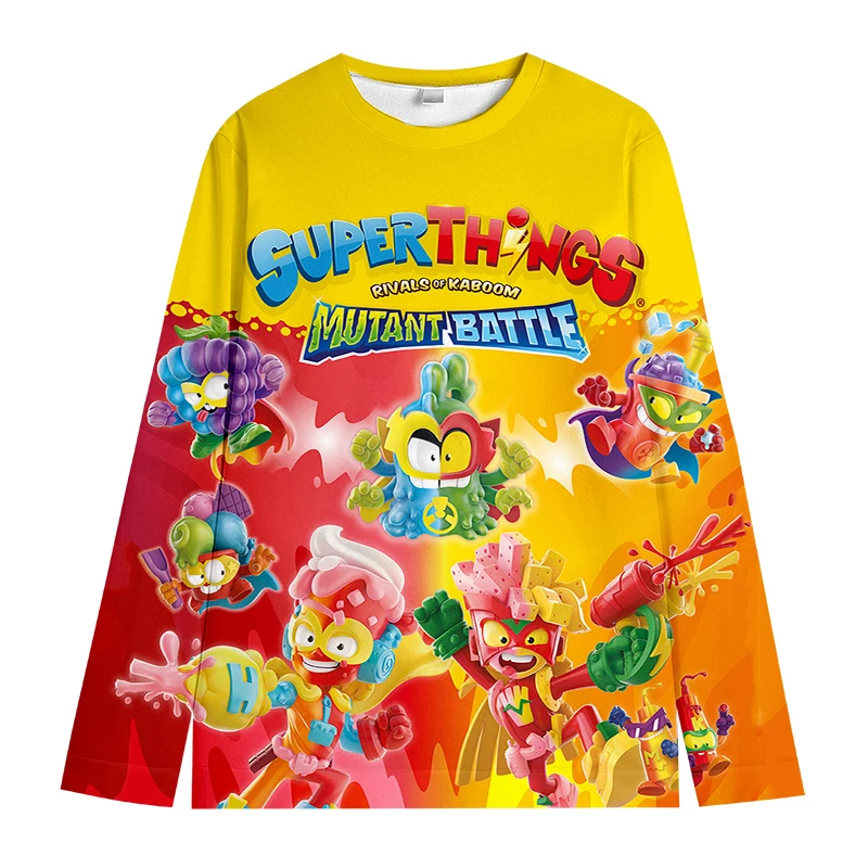 Детские толстовки с круглым вырезом SuperThings топы 3D принтом мультфильмов для