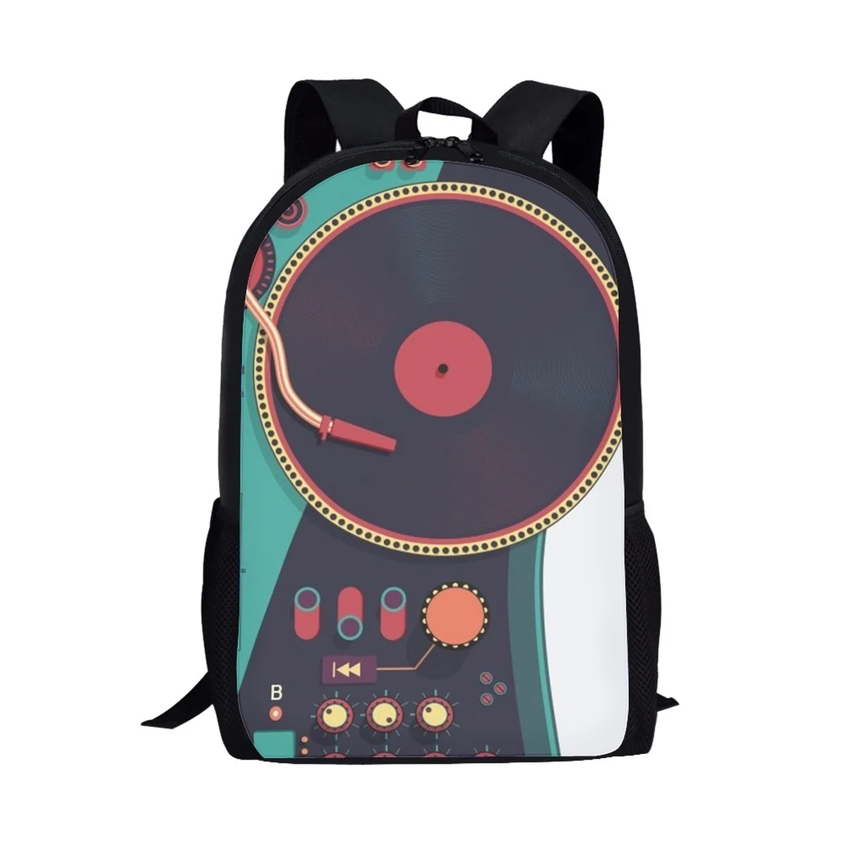 

Vinyl Record Pattern Design Teenager Boys Girls Bookbag Women Casual Shoulder Storage Backpack Large Capacity Student School Bag