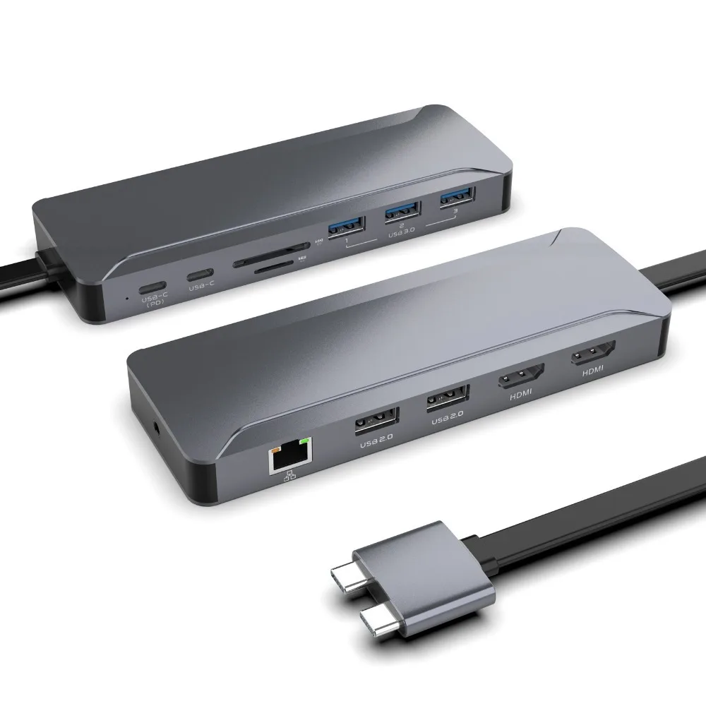 Разветвитель USB Type-C 13 в 2 высокоскоростной RJ45 1000 Мбит/с