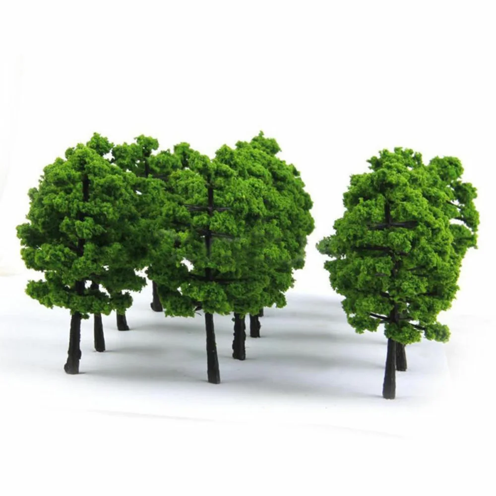

20Pcs Simulation Tree Model 7CM Micro-landscape Decoration Fine Hole Medium Green Scenery For Building Train Railroad Model
