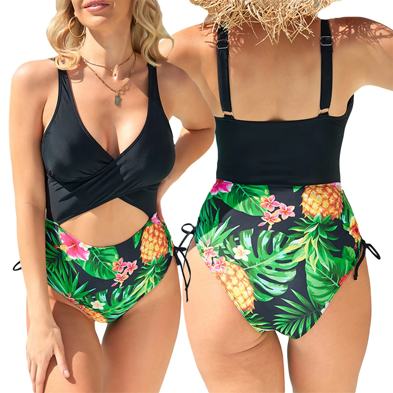 

Women Bikini Romper Sleeveless Off-Shoulder V Neck Swimming Summer Beach Swimwear
