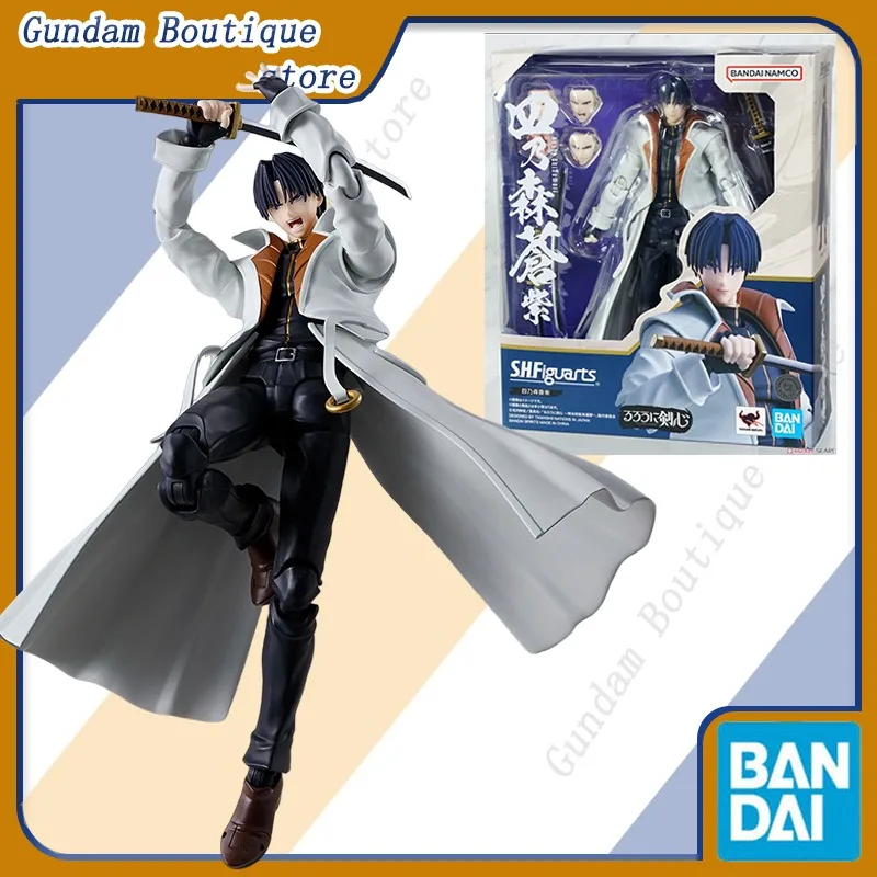 Bandai натуральная SHF Rurouni Kenshin Shinomori Aoshi аниме фигурка Коллекционные суставы