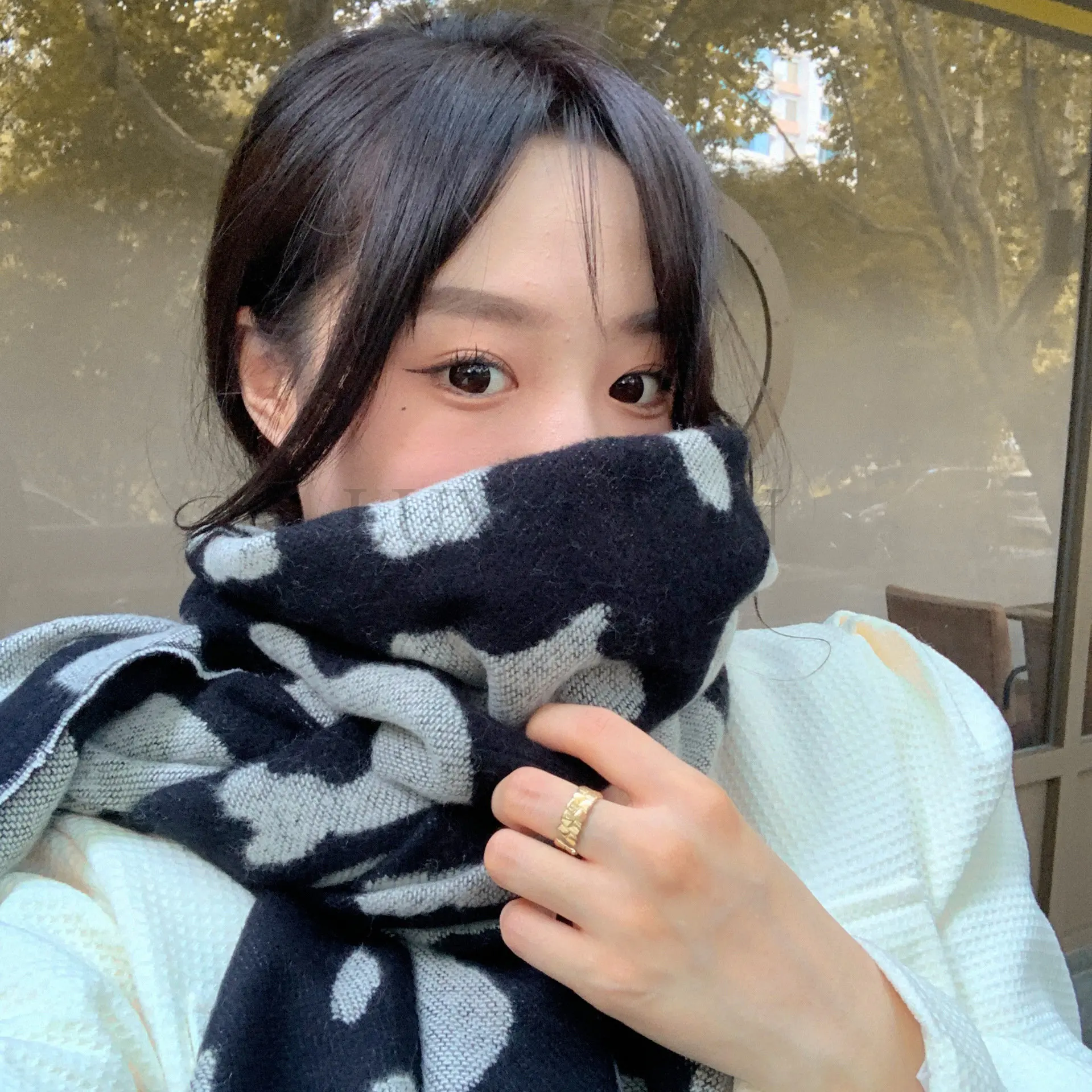 

New Arrival Fresh Soft Print Scarf Wild Thick Warm Comfortable Sweet Fashion Elegant Outdoor Soft Cute Big Trend Shawl