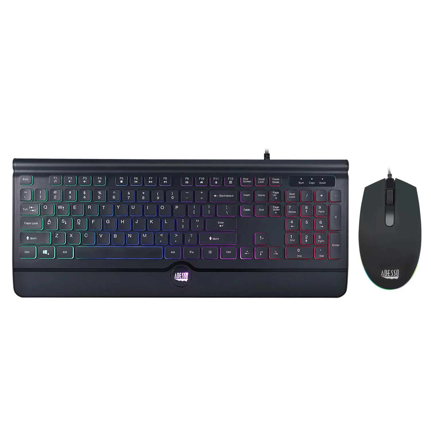 

Illuminated Gaming Keyboard and Illuminated Mouse Combo, Black