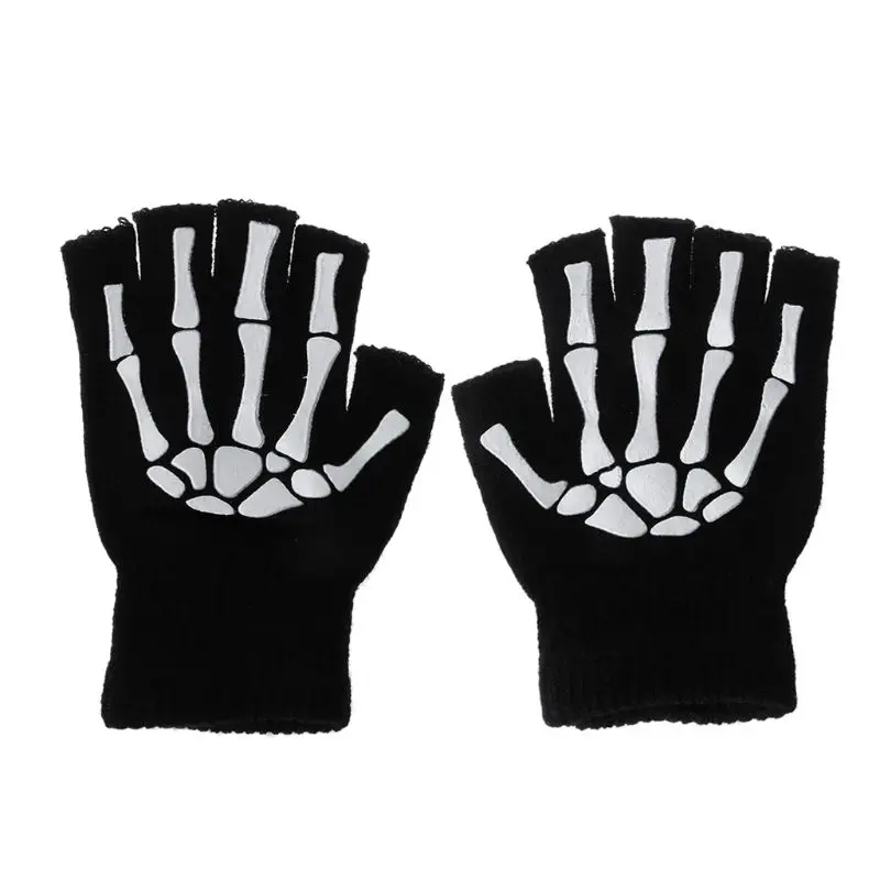 

Cycling Gloves Kids Outdoor Sports Bicycle Half Finger Skeleton Soft Protective