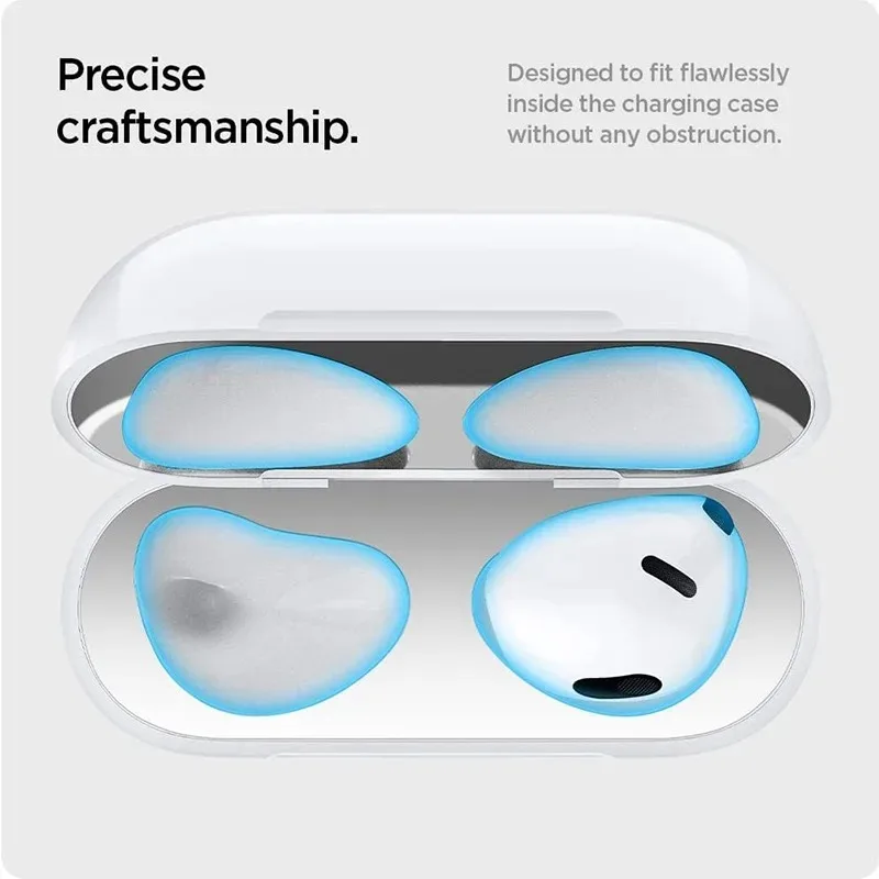 Фото Металлическая пылезащитная пленка для Airpods Pro3, наклейка, ультратонкая пылезащитная пленка, полное покрытие, защита от царапин, аксессуар для Airpods Pro3 №4