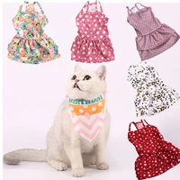 dog sling skirt pet print sling skirt floral dot pattern princess dress summer fresh dresses for small medium cat dog clothes