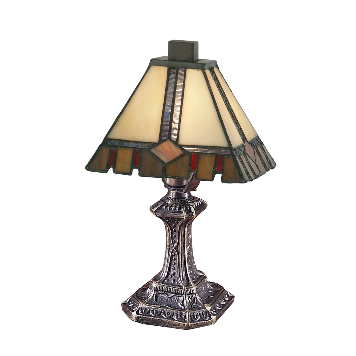 Castle Cut Tiffany Accent Table Lamp