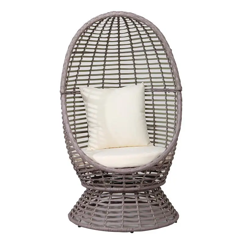 

New arrival patio furniture garden swivel steel PE rattan patio egg chair