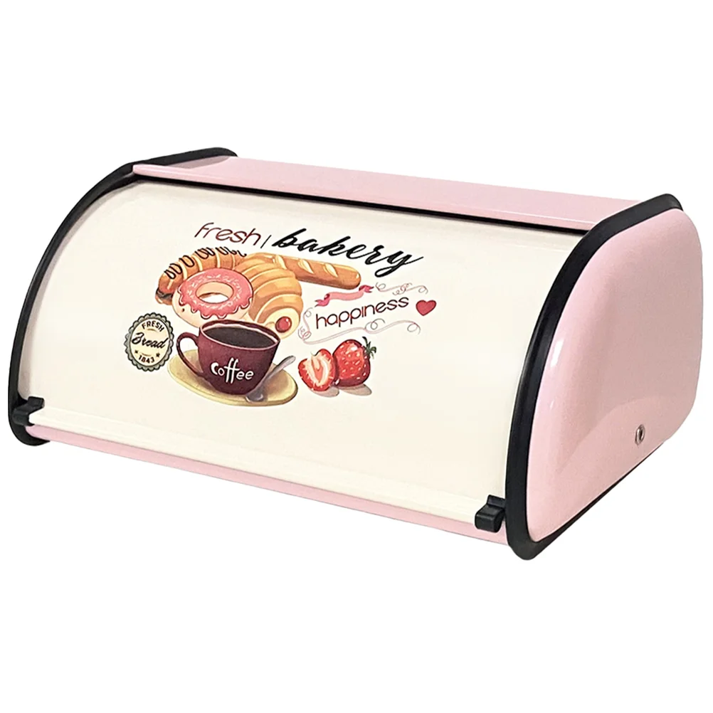 

Bread Box Countertop Steel Stainless Bin Storage Kitchen Canopy Door Wooden Container Tin Boxes Old Basket Pastry Loaf Cake