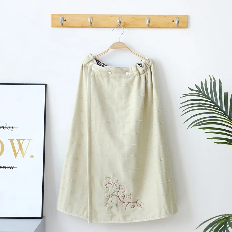 

Cusack Japanese Women Bathrobe Elastic Button Bath Dress Towel Cotton 70*140 for Bathroom Free Shipping High Quality