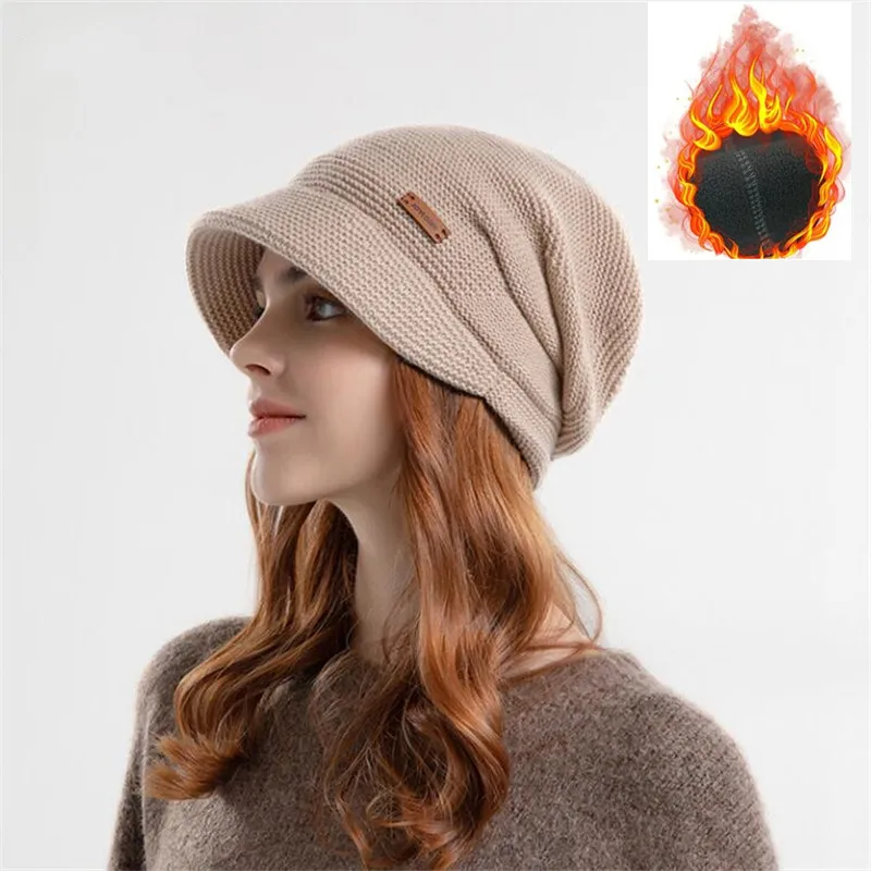 

Knitted Beanie Hat For Women Winter 2023 Thick Fleece Warm Women Men Bucket Hat Fashion Crochet Fisherman Caps Skullies Bonnets