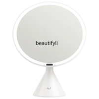 yj large round mirror desktop smart high definition vanity mirror desktop fill in led beauty makeup mirror with light