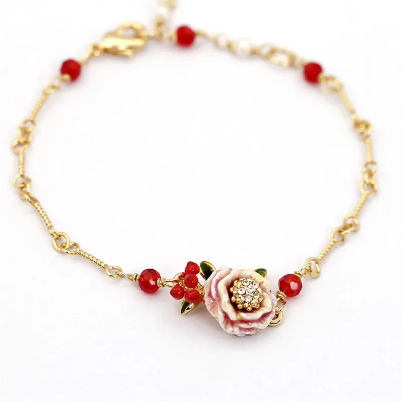 

Модный и персонализированный новый регулируемый браслет ручной работы с масляными цветами