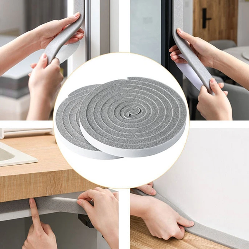 

2 Rolls Foam Seal Tape 0.59 In Wide X 0.39 In Thick High Density Foam Strip Self Adhesive Rubber Door Weather Stripping B03E