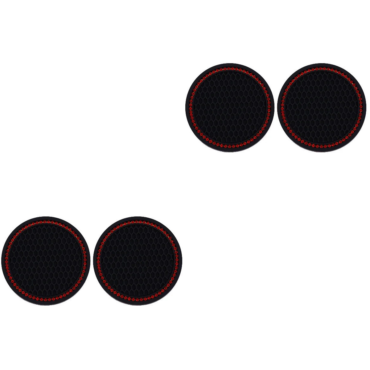 

2x Silicone Coaster Mat Silicone Cup Mat Crystal Car Coasters Rhinestone Cup Coaster Coaster