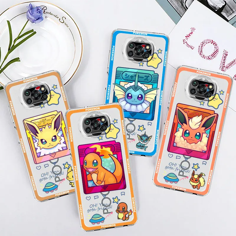 

Anime Pokemon Pikachu Phone Case For Xiaomi POCO X3 F3 M3 NFC Pro f1 for Mi 12 11T 11X Pro 11 Lite 5G NE 9t 10t Soft Cover