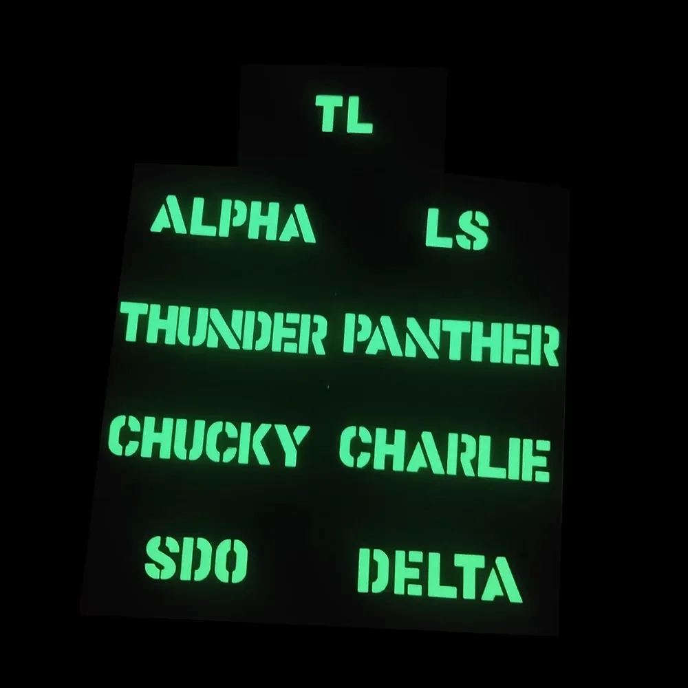TLLS THUNDER CHARLIF BRAVO SDO CHUCIKY PANTHERTATtical светящаяся в темноте боевая аппликация нашивка для