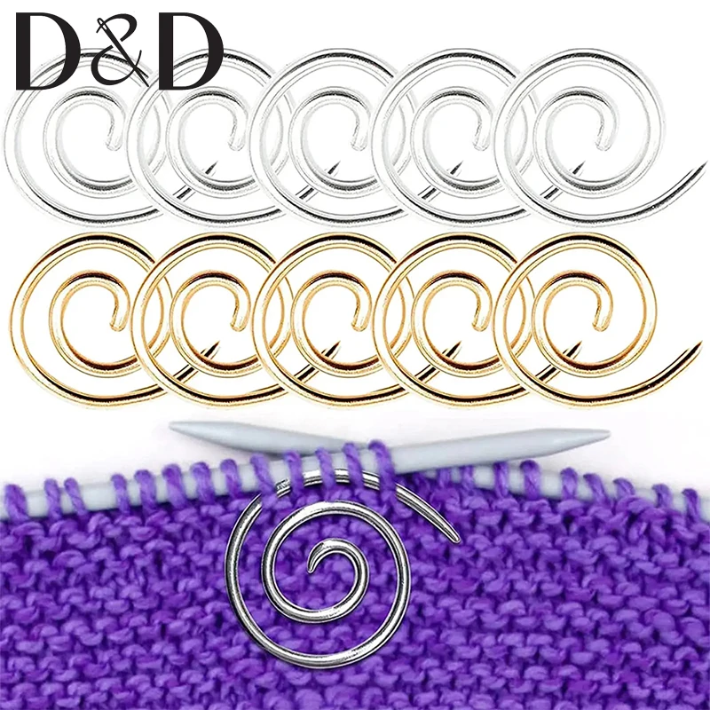 

2/4PCS Spiral Cable Knitting Needle Stainless Steel Circular Sewing Needle Knitting Stitch Holders Handmade Knitting Tools