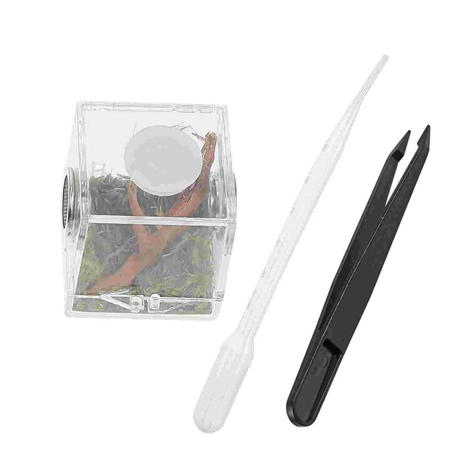 

Reptile Box Breeding Spider Terrarium Feeding Habitat Case Container Tank Pet Reptiles Hatching Jumping Display Cage Anti Home