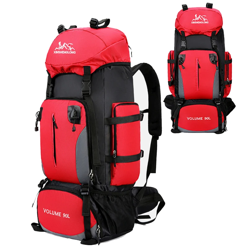 

Вместительная уличная сумка для альпинизма 90 л, водонепроницаемый мужской рюкзак для кемпинга, путешествий, рюкзак для мужчин и женщин, рюкзак для пешего туризма и треккинга